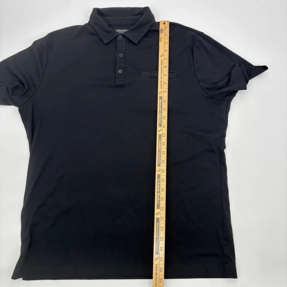 Banana Republic Luxury Touch Performance Polo Shirt Mens XL Tall‎ Black Pocket